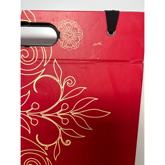 Decorative Red & Gold Expandable File Folder Organizer With Label Holders - Picture 8 of 9
